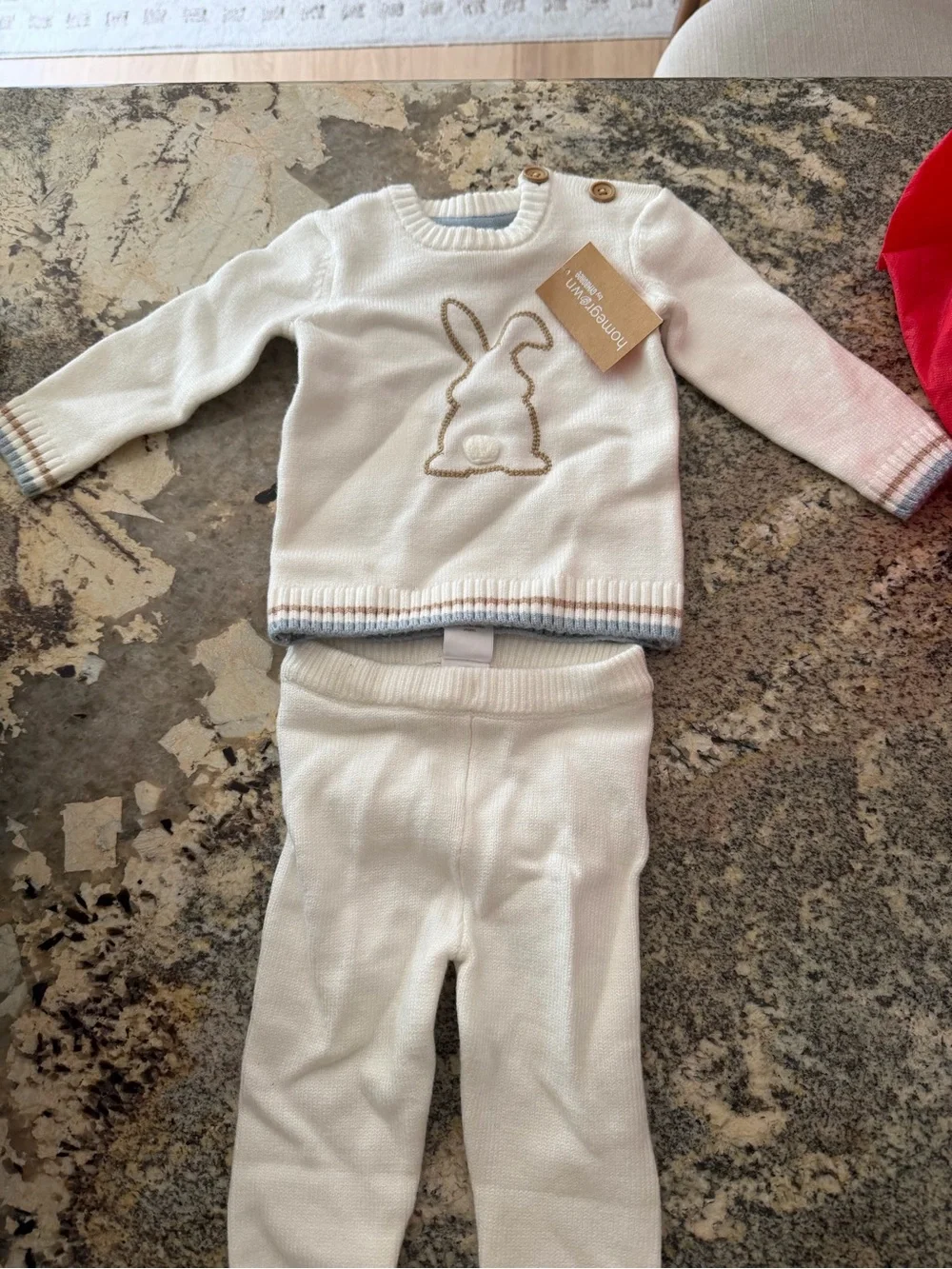 Gymboree Cream Knit Baby Sweater with Button Detail